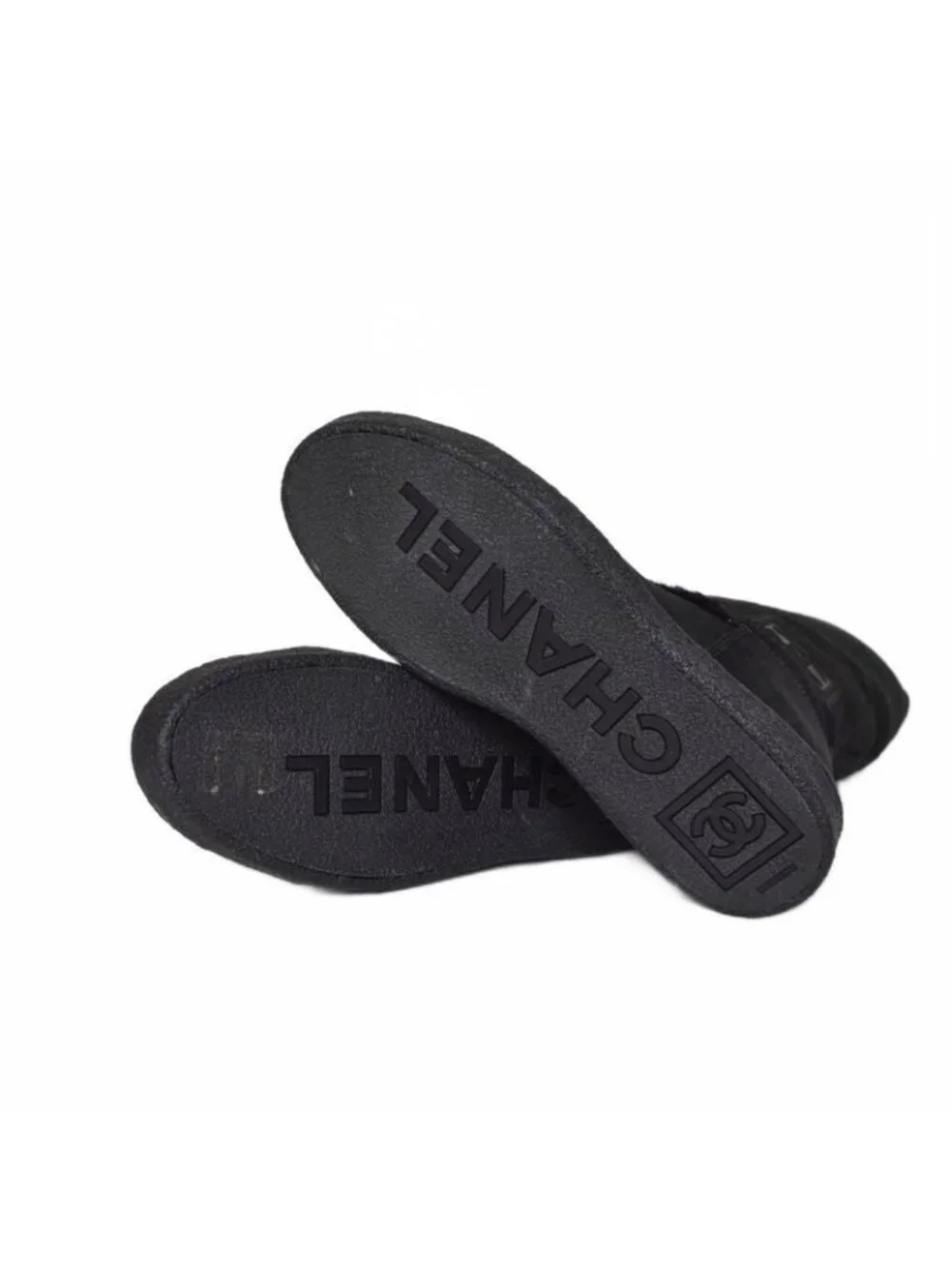 Chanel Long Boots Mouton Inner Shearling Coco Mark 36.5 Black Aa - Picture 5 of 8